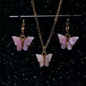 Butterfly Necklace & Earrings Set